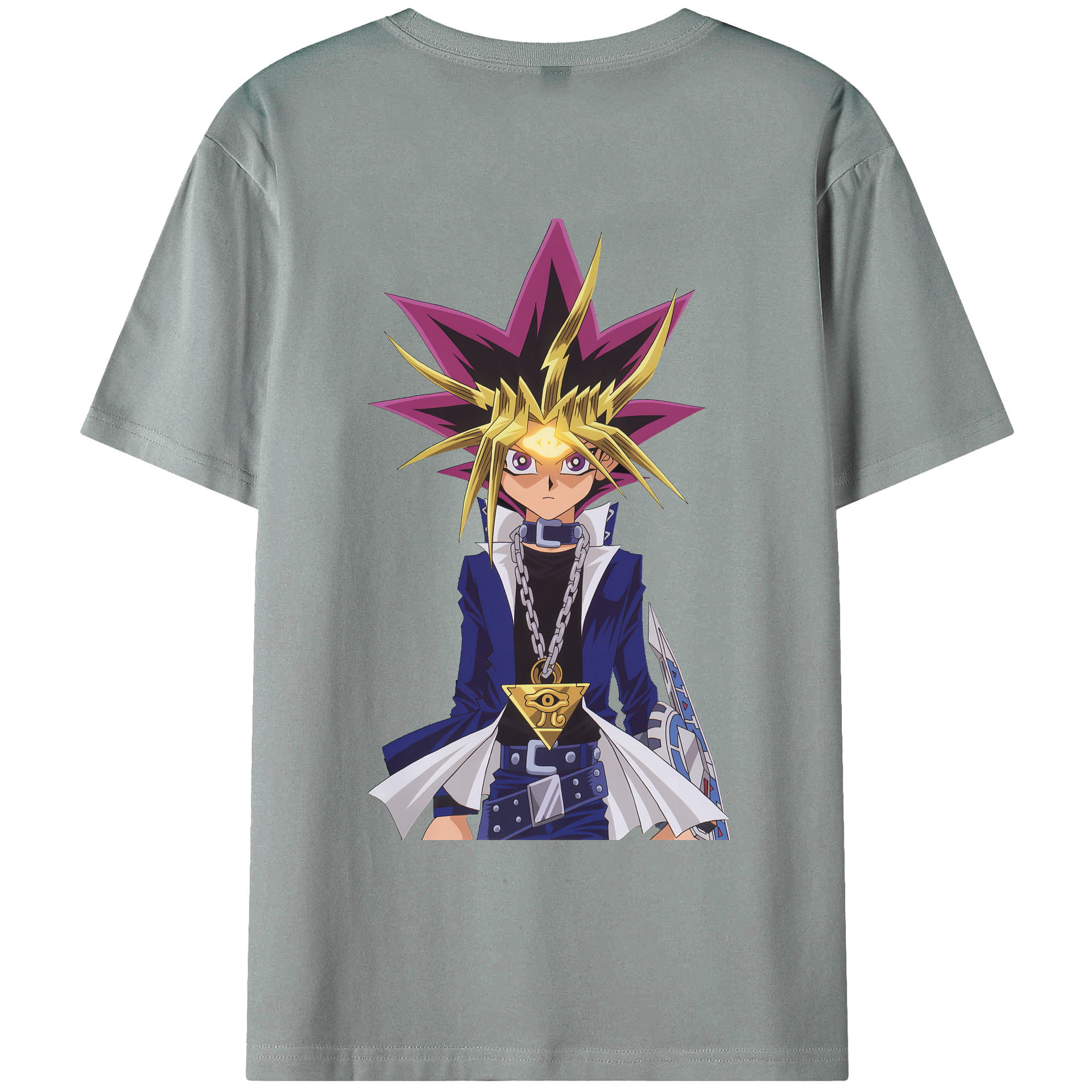 （画像用） 遊☆戯☆王 Yu-Gi-Oh! 綿100％ メンズ半袖Tシャツ（バックプリント） 通気性